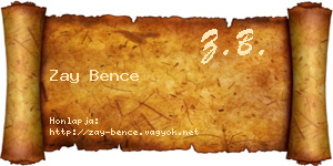Zay Bence névjegykártya